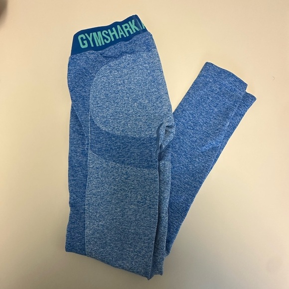 Gymshark Pants - GYMSHARK WORKOUT LEGGINGS WOMENS SIZE SMALL BLUE SEAMLESS GYM FIT DRY MO…